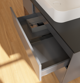 Тумба под раковину Villeroy & Boch Finion 120х50,1 см с подсветкой МДФ антрацит матовый лак/стекло черное матовое G702GNGK