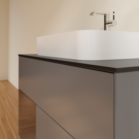 Тумба под раковину Villeroy & Boch Finion 100х50,1 см с подсветкой МДФ антрацит матовый лак/стекло черное матовое F362GNGK