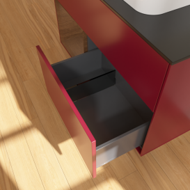 Тумба под раковину Villeroy & Boch Finion 100х50,1 см с подсветкой МДФ пион матовый лак/стекло черное матовое F362GNHB