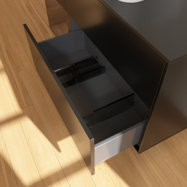 Тумба под раковину Villeroy & Boch Finion 120х50,1 см с подсветкой МДФ черный матовый лак/стекло черное матовое G702GNPD