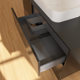 Тумба под раковину Villeroy & Boch Finion 120х50,1 см с подсветкой МДФ черный матовый лак/стекло черное матовое G702GNPD