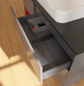 Тумба под раковину Villeroy & Boch Finion 120х50,1 см с подсветкой МДФ антрацит матовый лак/стекло черное матовое G702HBGK