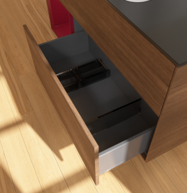 Тумба под раковину Villeroy & Boch Finion 120х50,1 см с подсветкой МДФ шпон грецкого ореха/стекло черное матовое G702HBGN