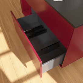 Тумба під раковину Villeroy & Boch Finion 120х50,1 см з підсвічуванням МДФ півонія матовий лак/скло чорне матове G702HBHB