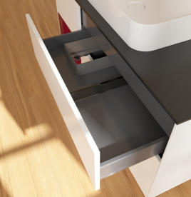 Тумба под раковину Villeroy & Boch Finion 120х50,1 см с подсветкой МДФ белый матовый лак/стекло черное матовое G702HBMT