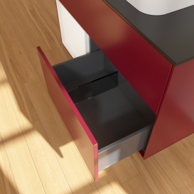 Тумба под раковину Villeroy & Boch Finion 100х50,1 см с подсветкой МДФ пион матовый лак/стекло черное матовое F362MTHB