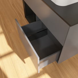 Тумба под раковину Villeroy & Boch Finion 100х50,1 см с подсветкой МДФ антрацит матовый лак/стекло черное матовое F362PDGK