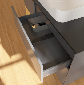 Тумба под раковину Villeroy & Boch Finion 120х50,1 см с подсветкой МДФ антрацит матовый лак/стекло черное матовое G702HFGK