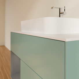 Тумба под раковину Villeroy & Boch Finion 100х50,1 см с подсветкой МДФ оливковый матовый лак/стекло белое матовое F361GKGM