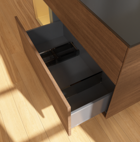 Тумба под раковину Villeroy & Boch Finion 120х50,1 см с подсветкой МДФ шпон грецкого ореха/стекло черное матовое G702HFGN