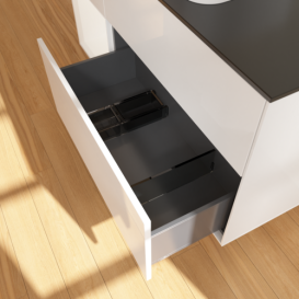 Тумба под раковину Villeroy & Boch Finion 120х50,1 см с подсветкой МДФ глянцевый белый лак/стекло черное матовое G702MTGF