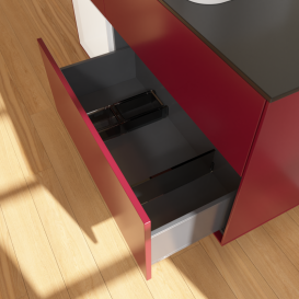 Тумба під раковину Villeroy & Boch Finion 120х50,1 см з підсвічуванням МДФ півонія матовий лак/скло чорне матове G702MTHB