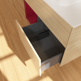 Тумба под раковину Villeroy & Boch Finion 100х50,1 см с подсветкой МДФ шпон дуба/стекло белое матовое F361HBPC