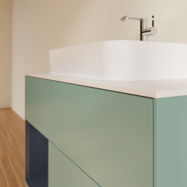 Тумба под раковину Villeroy & Boch Finion 100х50,1 см с подсветкой МДФ оливковый матовый лак/стекло белое матовое F361HGGM