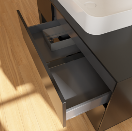 Тумба под раковину Villeroy & Boch Finion 120х50,1 см с подсветкой МДФ черный матовый лак/стекло черное матовое G702PDPD