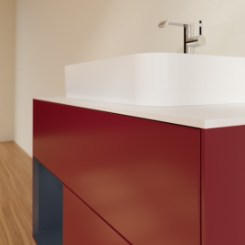 Тумба под раковину Villeroy & Boch Finion 100х50,1 см с подсветкой МДФ пион матовый лак/стекло белое матовое F361HGHB