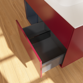 Тумба под раковину Villeroy & Boch Finion 100х50,1 см с подсветкой МДФ пион матовый лак/стекло белое матовое F361HGHB