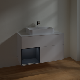 Тумба под раковину Villeroy & Boch Finion 100х50,1 см с подсветкой МДФ белый матовый лак/стекло белое матовое F361HGMT