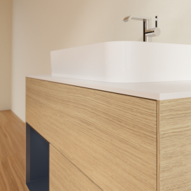 Тумба под раковину Villeroy & Boch Finion 100х50,1 см с подсветкой МДФ шпон дуба/стекло белое матовое F361HGPC