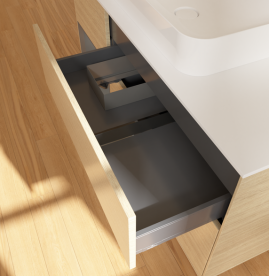 Тумба под раковину Villeroy & Boch Finion 120х50,1 см с подсветкой МДФ шпон дуба/стекло белое матовое G701GKPC