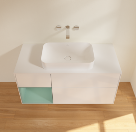 Тумба под раковину Villeroy & Boch Finion 120х50,1 см с подсветкой МДФ глянцевый белый лак/стекло белое матовое G701GMGF