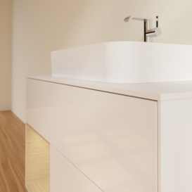Тумба под раковину Villeroy & Boch Finion 100х50,1 см с подсветкой МДФ глянцевый белый лак/стекло белое матовое F361PCGF
