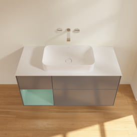 Тумба под раковину Villeroy & Boch Finion 120х50,1 см с подсветкой МДФ антрацит матовый лак/стекло белое матовое G701GMGK