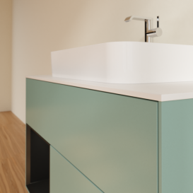 Тумба под раковину Villeroy & Boch Finion 100х50,1 см с подсветкой МДФ оливковый матовый лак/стекло белое матовое F361PDGM