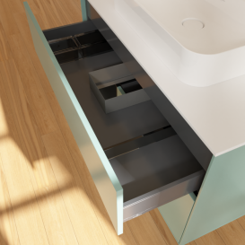 Тумба под раковину Villeroy & Boch Finion 100х50,1 см с подсветкой МДФ оливковый матовый лак/стекло белое матовое F361PDGM