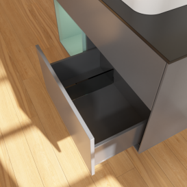 Тумба под раковину Villeroy & Boch Finion 100х50,1 см с подсветкой МДФ антрацит матовый лак/стекло черное матовое F362GMGK