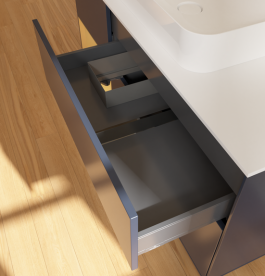 Тумба под раковину Villeroy & Boch Finion 120х50,1 см с подсветкой МДФ темно-синий матовый лак/стекло белое матовое G701HFHG