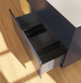 Тумба под раковину Villeroy & Boch Finion 120х50,1 см с подсветкой МДФ темно-синий матовый лак/стекло белое матовое G701HFHG