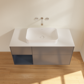 Тумба под раковину Villeroy & Boch Finion 120х50,1 см с подсветкой МДФ антрацит матовый лак/стекло белое матовое G701HGGK