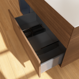 Тумба под раковину Villeroy & Boch Finion 120х50,1 см с подсветкой МДФ шпон грецкого ореха/стекло белое матовое G701HGGN