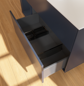 Тумба под раковину Villeroy & Boch Finion 120х50,1 см с подсветкой МДФ темно-синий матовый лак/стекло белое матовое G701HGHG