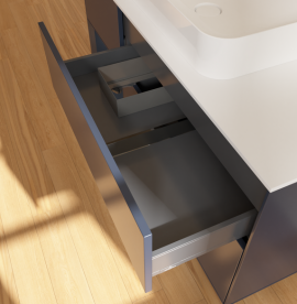 Тумба под раковину Villeroy & Boch Finion 120х50,1 см с подсветкой МДФ темно-синий матовый лак/стекло белое матовое G701HGHG