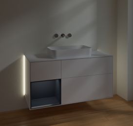 Тумба под раковину Villeroy & Boch Finion 120х50,1 см с подсветкой МДФ белый матовый лак/стекло белое матовое G701HGMT