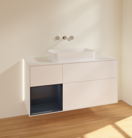 Тумба под раковину Villeroy & Boch Finion 120х50,1 см с подсветкой МДФ белый матовый лак/стекло белое матовое G701HGMT