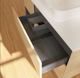 Тумба под раковину Villeroy & Boch Finion 120х50,1 см с подсветкой МДФ шпон дуба/стекло белое матовое G701HGPC