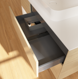 Тумба под раковину Villeroy & Boch Finion 120х50,1 см с подсветкой МДФ шпон дуба/стекло белое матовое G701MTPC