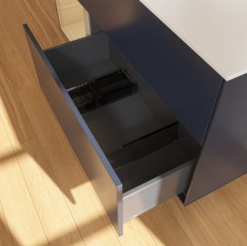 Тумба под раковину Villeroy & Boch Finion 120х50,1 см с подсветкой МДФ темно-синий матовый лак/стекло белое матовое G701PCHG