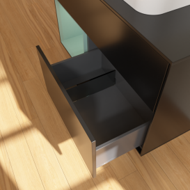 Тумба под раковину Villeroy & Boch Finion 100х50,1 см с подсветкой МДФ черный матовый лак/стекло черное матовое F362GMPD