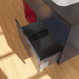 Тумба под раковину Villeroy & Boch Finion 100х50,1 см с подсветкой МДФ темно-синий матовый лак/стекло черное матовое F362HBHG