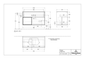 Тумба под раковину Villeroy & Boch Finion 100х50,1 см с подсветкой МДФ темно-синий матовый лак/стекло черное матовое F362HFHG