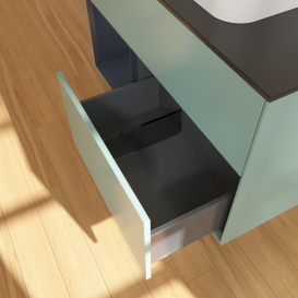 Тумба под раковину Villeroy & Boch Finion 100х50,1 см с подсветкой МДФ оливковый матовый лак/стекло черное матовое F362HGGM