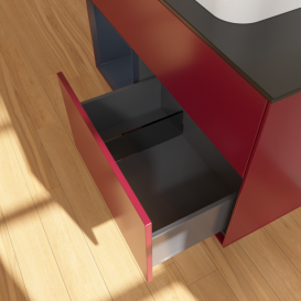 Тумба под раковину Villeroy & Boch Finion 100х50,1 см с подсветкой МДФ пион матовый лак/стекло черное матовое F362HGHB