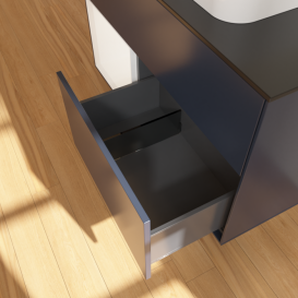 Тумба под раковину Villeroy & Boch Finion 100х50,1 см с подсветкой МДФ темно-синий матовый лак/стекло черное матовое F362MTHG