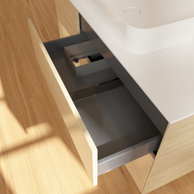 Тумба под раковину Villeroy & Boch Finion 120х50,1 см с подсветкой МДФ шпон дуба/стекло белое матовое G701PCPC