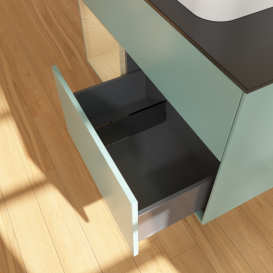 Тумба под раковину Villeroy & Boch Finion 100х50,1 см с подсветкой МДФ оливковый матовый лак/стекло черное матовое F362PCGM