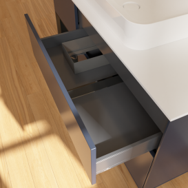 Тумба под раковину Villeroy & Boch Finion 120х50,1 см с подсветкой МДФ темно-синий матовый лак/стекло белое матовое G701PDHG